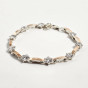 Silver bracelets with gold inserts