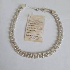 Срібний браслет з плетінням Бісмарк легкий 21 см