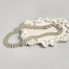 Браслет зі срібла на руку з плетінням Венеції легкий 20 см