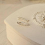 Срібні сережки кафи з маленькими білими фіанітами