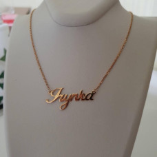 Necklace with the name Irynka silver with gilding pendant on a chain