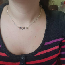Necklace with the name Aljona silver pendant on a chain