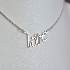 Love silver necklace with beautiful anchor weaving 925 sterling silver
