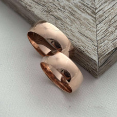 Срібні обручки з позолотою гладкі Європейки широкі гладкі