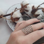 Каблучка срібна широка ажурна