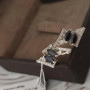 Срібний комплект каблучка та сережки Ірис з фіанітами