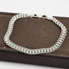 Браслет зі срібла на руку з плетінням Венеція легкий 19.5 см