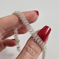 Браслет зі срібла з плетінням Венеція легкий 16.5 см