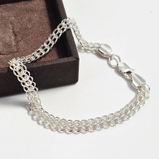 Срібний браслет на руку плетіння Венеція легкий 17.5 см