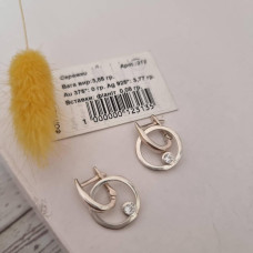 Срібні сережки з підвісками кільцями з фіанітом