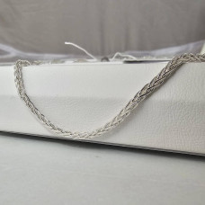 Срібна ланцюжок з оригінальним плетінням Колос