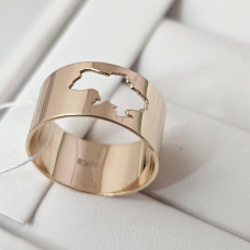 Каблучка золота широка з контуром України