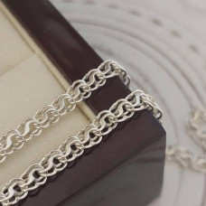 Срібний ланцюжок з плетінням грецький Бісмарк легкий