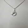 Кольє срібне з пыдвыскою мысяцем з янголом на ланцюжку