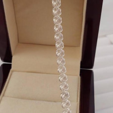 Срібний ланцюжок з плетінням троянда легка 45 см