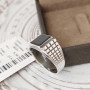 Перстень чоловічий срібний з чорним камінцем