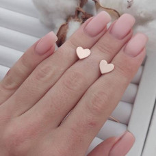 Gold-plated silver broach earrings with smooth hearts