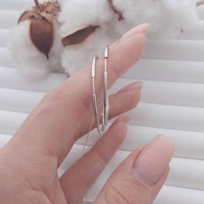 Срібні сережки кільця тоненькі без камінців 35 мм