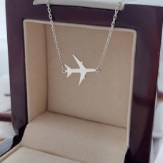 Срібний браслет ланцюжок з підвіскою літаком