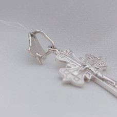Silver pendant cross with crucifix