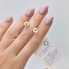 Silver studs with gold