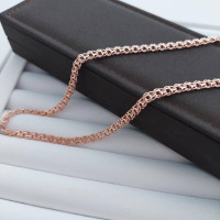 Ланцюжок срібний з позолотою з плетінням Бісмарк 50 см