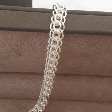 Масивний срібний браслет з плетінням Венеція 21.5 см