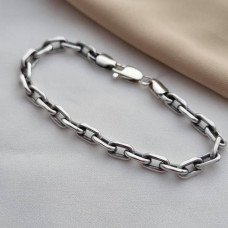 Браслет срібний з якірним плетінням об'ємний 21 см