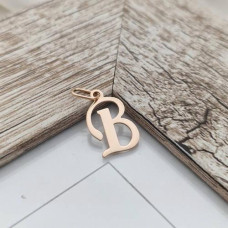 Pendant letter B in gold, large, for a chain or bracelet
