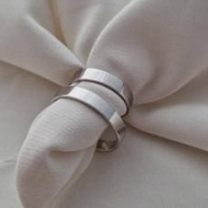Silver wedding rings, rhodium plated, pair