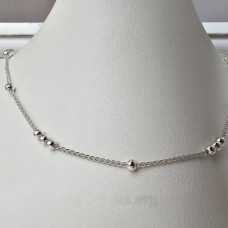 Ланцюжок срібний плетіння Колосок з кульками 55 см