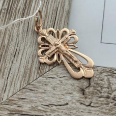 Хрестик золотий з розп'яттям натільний під ланцюжок або шнур жіночий