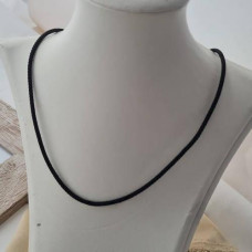 Шнурок джгут чорний зі срібною застібкою з чорнінням на шию