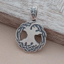 Підвіска срібна Дерево життя кругла з чорнінням слов'янська етніка