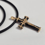 Комплект з каучуку і позолоченого срібла кольє і хрестик з розп'яттям