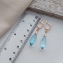 Сережки золоті з блакитними натуральними топазами бриолет