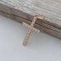 Хрестик золотий маленький з білими фіанітами під ланцюжок або шнур