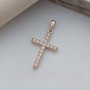 Хрестик золотий маленький з білими фіанітами під ланцюжок або шнур
