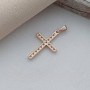 Хрестик золотий маленький з білими фіанітами під ланцюжок або шнур