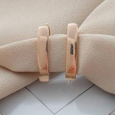 Сережки із золота гладкі прямокутні без каменів