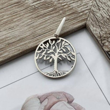 Silver pendant with a round Tree of Life for a chain or cord