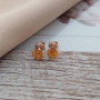 Сережки вкрутки золоті з жовтим круглим цитрином 1.47