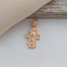 Хрестик золотий з розп'яттям і ангелами під ланцюжок або шнур 3.93