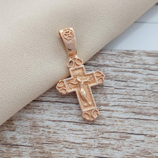 Хрестик золотий з розп'яттям з одного боку і образами святих з іншого 3.70