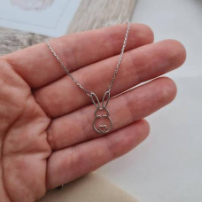 Кольє срібне ланцюжок з підвіскою зайчиком