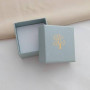 Коробочка для каблучки або сережок квадратна картонна бірюзова