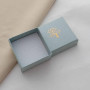 Коробочка для каблучки або сережок квадратна картонна бірюзова