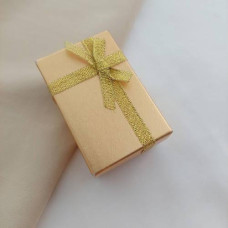 Rectangular box for ring or earrings, cardboard, with bow