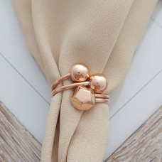 Каблучка золота незамкнута із золотими кульками без каміння 3.86