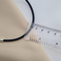 Кольє з каучуку чорне зі срібною застібкою 40 см